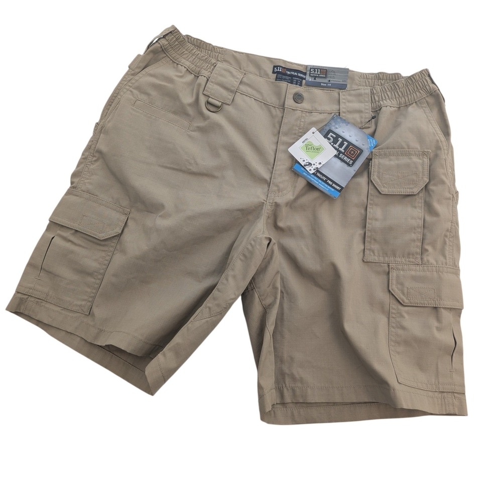 5.11 Tactical TacLite Pro Cargo Shorts Womens 14 Khaki Ripstop‎ NWT 63071